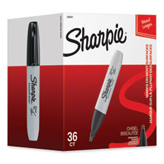 Sharpie® Chisel Tip Permanent Marker, Broad Chisel Tip, Black, 36/Pack