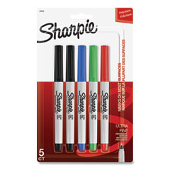 Sharpie® Ultra Fine Tip Permanent Marker, Ultra-Fine Needle Tip, Assorted Colors, 5/Set