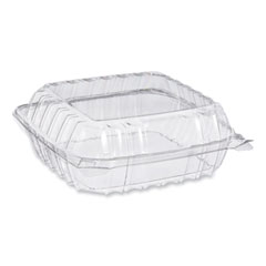Dart® ClearSeal Hinged-Lid Plastic Containers, 8.22w x 3.02h, Clear, Plastic, 250/Carton