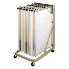 Safco® Steel Sheet File Mobile Rack, 12 Pivot Brackets, 27w x 37.5d x 61.5h, Sand
