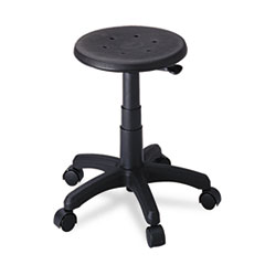 Safco® Office Stool with Casters, Seat: 14in dia. x 16-21, Black