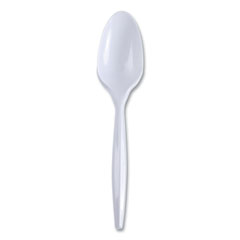 Boardwalk® Mediumweight Wrapped Polypropylene Cutlery, Teaspoon, White, 1,000/Carton
