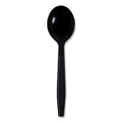 Boardwalk® Heavyweight Wrapped Polypropylene Cutlery, Soup Spoon, Black, 1,000/Carton