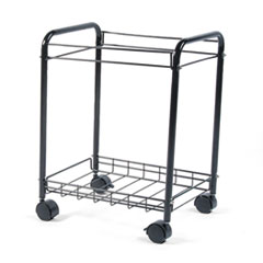 Safco® Desk Side File Cart, Metal, 1 Shelf, 1 Bin, 17.5" x 13" x 22", Black
