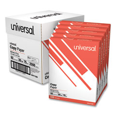 Universal® Copy Paper Convenience Carton, 92 Bright, 20 lb Bond Weight, 8.5 x 11, White, 500 Sheets/Ream, 5 Reams/Carton