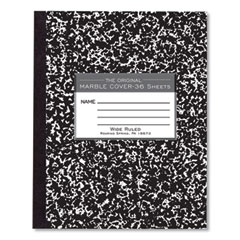 Roaring Spring® Marble Cover Composition Book, Wide/Legal Rule, Black Marble Cover, (36) 8.5 x 7 Sheets