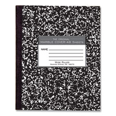 Roaring Spring® Marble Cover Composition Book, Wide/Legal Rule, Black Marble Cover, (48) 8.5 x 7 Sheets