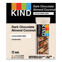 KIND Fruit and Nut Bars, Dark Chocolate Almond and Coconut, 1.4 oz Bar, 12/Box