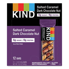 KIND Nuts and Spices Bar, Salted Caramel and Dark Chocolate Nut, 1.4 oz, 12/Pack