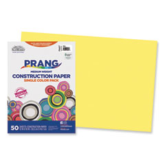 Prang® SunWorks Construction Paper, 50 lb Text Weight, 12 x 18, Yellow, 50/Pack