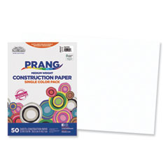 Prang® SunWorks Construction Paper, 50 lb Text Weight, 12 x 18, Bright White, 50/Pack