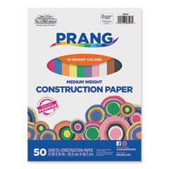 Prang® SunWorks Construction Paper, 50 lb Text Weight, 12 x 18, Assorted, 50/Pack