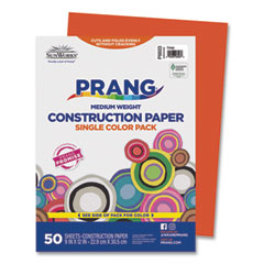 Prang® SunWorks Construction Paper, 50 lb Text Weight, 9 x 12, Orange, 50/Pack