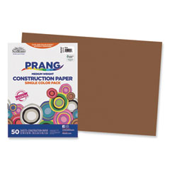 Prang® SunWorks Construction Paper, 50 lb Text Weight, 12 x 18, Brown, 50/Pack