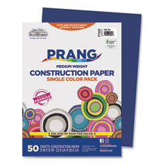 Prang® SunWorks Construction Paper, 50 lb Text Weight, 9 x 12, Bright Blue, 50/Pack