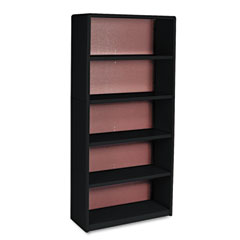 Safco® Value Mate Series Metal Bookcase, Five-Shelf, 31.75w x 13.5d x 67h, Black