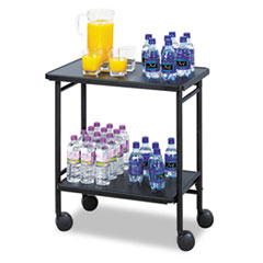 Safco® Folding Office/Beverage Cart, Two-Shelf, 25w x 15d x 30h, Black