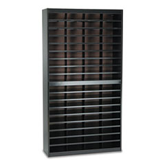 Safco® Steel/Fiberboard E-Z Stor Sorter, 72 Compartments, 37.5 x 12.75 x 71, Black