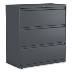 Alera® Lateral File, 3 Legal/Letter/A4/A5-Size File Drawers, Charcoal, 36" x 18.63" x 40.25"