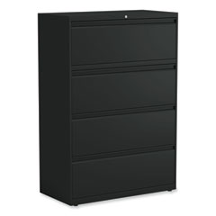 Alera® Lateral File, 4 Legal/Letter-Size File Drawers, Black, 36" x 18.63" x 52.5"
