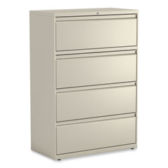 Alera® Lateral File, 4 Legal/Letter-Size File Drawers, Putty, 36" x 18.63" x 52.5"