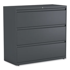 Alera® Lateral File, 3 Legal/Letter/A4/A5-Size File Drawers, Charcoal, 42" x 18.63" x 40.25"