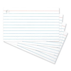 Universal® Ring Index Cards, Ruled, 3 x 5, White, 100/Pack