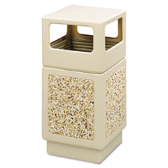 Canmeleon Aggregate Panel Receptacles, Side-Open, 38 gal, Polyethylene, Tan