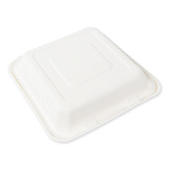 AmerCareRoyal® Bagasse PFAS-Free Food Containers, 1-Compartment, 9 x 9 x 3.19, White, Bamboo/Sugarcane, 200/Carton