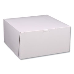 SCT® White One-Piece Non-Window Bakery Boxes, Standard, 12 x 12 x 6, White/Kraft, Paper, 50/Bundle