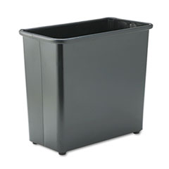 Safco® Rectangular Wastebasket, Steel, 27.5 qt, Black