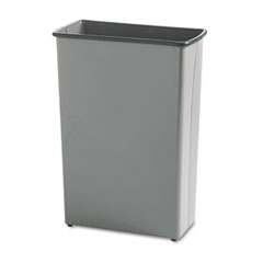 Safco® Square and Rectangular Wastebasket, 88 qt, Steel, Charcoal