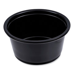 Boardwalk® Souffle/Portion Cups, 2 oz, Polypropylene, Black, 125 Cups/Sleeve, 20 Sleeves/Carton
