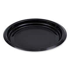 Boardwalk® Hi-Impact Plastic Dinnerware, Plate, 9" dia, Black, 500/Carton