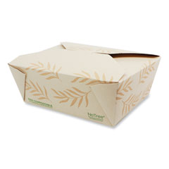 World Centric® No Tree Folded Takeout Containers, 46 oz, 5.5 x 6.9 x 2.5, Natural, Sugarcane, 300/Carton
