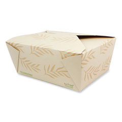 World Centric® No Tree Folded Takeout Containers, 95 oz, 6.5 x 8.7 x 3.5, Natural, Sugarcane, 160/Carton