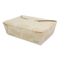World Centric® No Tree Folded Takeout Containers, 65 oz, 6.25 x 8.7 x 2.5, Natural, Sugarcane, 200/Carton