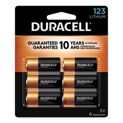 Duracell® Specialty High-Power Lithium Batteries, 123, 3 V, 6/Pack