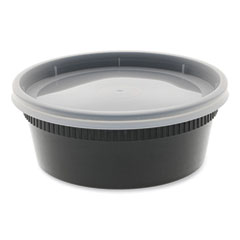Pactiv Evergreen Newspring DELItainer Microwavable Container, 8 oz, 4.55 x 4.55 x 1.8, Black/Clear, Plastic, 240/Carton