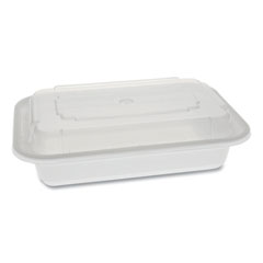 Pactiv Evergreen Newspring VERSAtainer Microwavable Containers, Rectangular, 16 oz, 5 x 7.25 x 2, White/Clear, Plastic, 150/Carton