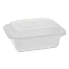 Pactiv Evergreen Newspring VERSAtainer Microwavable Containers, Rectangular, 12 oz, 4.5 x 5.5 x 2.12, White/Clear, Plastic, 150/Carton