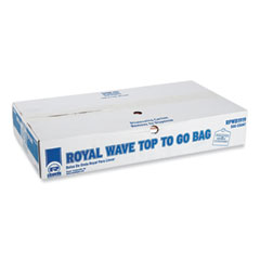 AmerCareRoyal® Wave Top To-Go Bags, 19 x 9.5 x 19, White with Red Print, 500/Carton