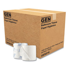 GEN Standard Bath Tissue, Septic Safe, Individually Wrapped Rolls, 1-Ply, White, 1,000 Sheets/Roll, 96 Wrapped Rolls/Carton
