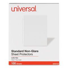 Universal® Standard Sheet Protector, Standard, 8.5 x 11, Clear, Non-Glare, 100/Box