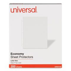 Universal® Standard Sheet Protector, Economy, 8.5 x 11, Clear, 200/Box