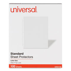 Universal® Top-Load Poly Sheet Protectors, Standard, Letter, Clear, 100/Box