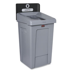 Rubbermaid® Commercial Slim Jim Recycling Station 1-Stream, Landfill Recycling Station, 33 gal, Resin, Gray