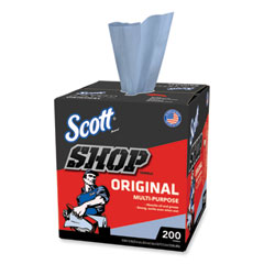 Scott® Shop Towels, POP-UP Box, 1-Ply, 9 x 12, Blue, 200/Box, 8 Boxes/Carton
