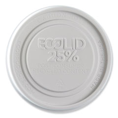 Eco-Products® Evolution World EcoLid 25% Recycled Food Container Lid, Fits 12 to 32 oz Containers, White, Plastic, 500/Carton