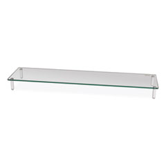 Kantek Extra Wide Glass Monitor Riser, 39.4" x 10.2" x 3.25", Clear, Supports 60 lbs